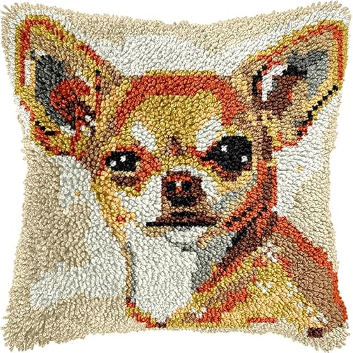 YarnAdventures Tier Hund Kissenbezug Knüpfset,Süßer Chihuahua,Knüpfkissen Set,Knüpfteppich Zum Selber Knüpf-Sets,DIY Knüpfteppich Knüpfpackung,Latch Hook Kits,43x43cm YarnAdventures Tier Hund Kissenbezug Knüpfset,Süßer Chihuahua,Knüpfkissen Set,Knüpfteppich Zum Selber Knüpf-Sets,DIY Knüpfteppich Knüpfpackung,Latch Hook Kits,43x43cm von YarnAdventures