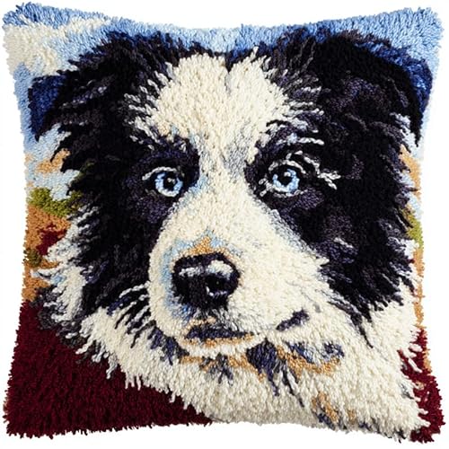 YarnAdventures Tier Hund Knüpfhaken Set Kissen Diy-Knüpfhäkel-Sets,Border Collie,Kissenbezug,Stickerei,Nadelspitzen Für Heimdekoration,Handarbeitsset Für Anfänger 43x43cm YarnAdventures Tier Hund Knüpfhaken Set Kissen Diy-Knüpfhäkel-Sets,Border Collie,Kissenbezug,Stickerei,Nadelspitzen Für Heimdekoration,Handarbeitsset Für Anfänger 43x43cm von YarnAdventures
