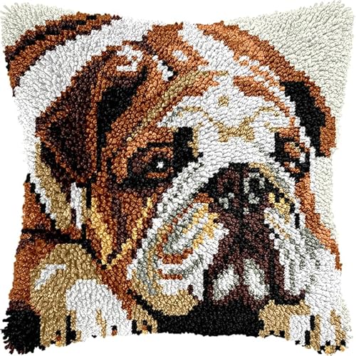 YarnAdventures Tier Hund Knüpfkissen Knüpfhaken Knüpfset,Mops,DIY Handarbeit Stickerei Für Kinder Erwachsene Oder Anfänger Latch Hook Kits,Bastelsets,17x17in YarnAdventures Tier Hund Knüpfkissen Knüpfhaken Knüpfset,Mops,DIY Handarbeit Stickerei Für Kinder Erwachsene Oder Anfänger Latch Hook Kits,Bastelsets,17x17in von YarnAdventures