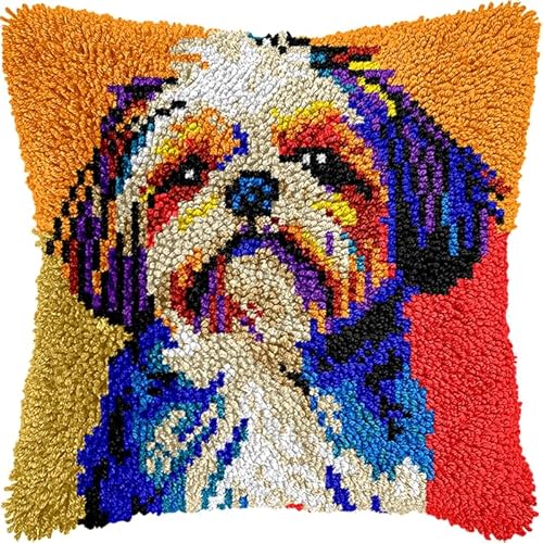 YarnAdventures Tier Hund Knüpfkissen-Set,Farbiger Shih Tzu,Latch Kits for Adults Knotting Set Cushion for Beginners for Sofa Home Decoration DIY Kissen Knüpfset,17x17in YarnAdventures Tier Hund Knüpfkissen-Set,Farbiger Shih Tzu,Latch Kits for Adults Knotting Set Cushion for Beginners for Sofa Home Decoration DIY Kissen Knüpfset,17x17in von YarnAdventures
