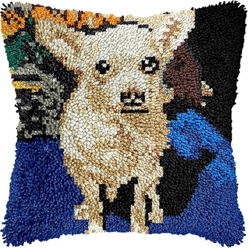 YarnAdventures Tier Hund Knüpfkissen Set,Süßer Chihuahua,Latch Hook Kissen Kit für Anfänger zum Selber Knüpfen,DIY Knüpfteppich Knüpfpackung,Knüpfhaken Set,17x17in YarnAdventures Tier Hund Knüpfkissen Set,Süßer Chihuahua,Latch Hook Kissen Kit für Anfänger zum Selber Knüpfen,DIY Knüpfteppich Knüpfpackung,Knüpfhaken Set,17x17in von YarnAdventures