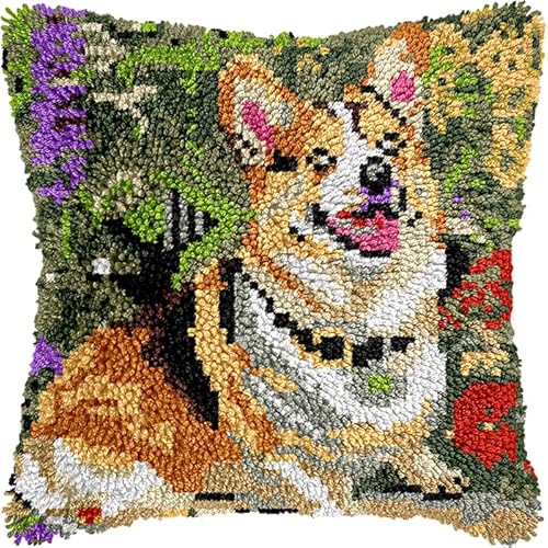 YarnAdventures Tier Hund Knüpfkissen Zum Selber Knüpfen Set,Corgi im Garten,Knüpfpackung für Kinder & Erwachsene Kissenbezug Knüpfkissen DIY Latch Hook Cushion,17x17in YarnAdventures Tier Hund Knüpfkissen Zum Selber Knüpfen Set,Corgi im Garten,Knüpfpackung für Kinder & Erwachsene Kissenbezug Knüpfkissen DIY Latch Hook Cushion,17x17in von YarnAdventures