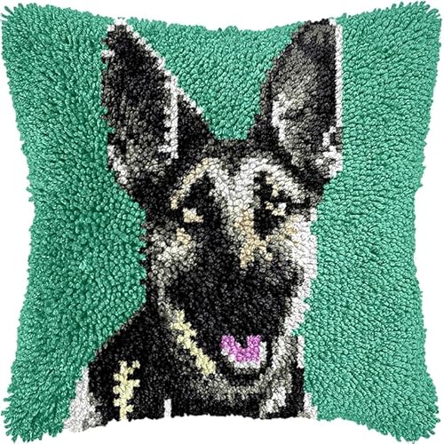 YarnAdventures Tier Hund Knüpfkissen Zum Selber Knüpfen Set,Deutscher Schäferhund,Kissenbezug Knüpfset Kreativ Knüpfset Latch Hook Kit für Kinder und Erwachsene Geschenke,17x17in YarnAdventures Tier Hund Knüpfkissen Zum Selber Knüpfen Set,Deutscher Schäferhund,Kissenbezug Knüpfset Kreativ Knüpfset Latch Hook Kit für Kinder und Erwachsene Geschenke,17x17in von YarnAdventures