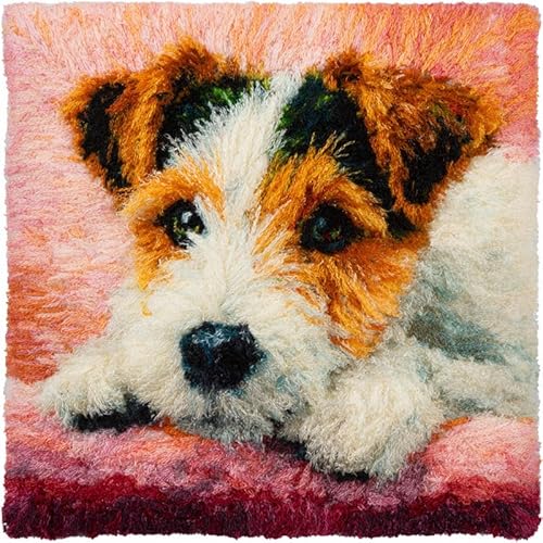 YarnAdventures Tier Hund Knüpfkissen Zum Selber Knüpfen Set,Süßer Jack Russell Terrier,Knüpfpackung für Kinder & Erwachsene Kissenbezug Knüpfkissen DIY Latch Hook Cushion,17x17in YarnAdventures Tier Hund Knüpfkissen Zum Selber Knüpfen Set,Süßer Jack Russell Terrier,Knüpfpackung für Kinder & Erwachsene Kissenbezug Knüpfkissen DIY Latch Hook Cushion,17x17in von YarnAdventures