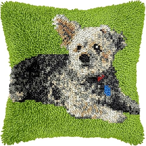 YarnAdventures Tier Hund Knüpfkissen Zum Selber Knüpfen Set,Welpe auf dem Gras,Knüpfpackung für Kinder & Erwachsene Kissenbezug Knüpfkissen DIY Latch Hook Cushion,17x17in YarnAdventures Tier Hund Knüpfkissen Zum Selber Knüpfen Set,Welpe auf dem Gras,Knüpfpackung für Kinder & Erwachsene Kissenbezug Knüpfkissen DIY Latch Hook Cushion,17x17in von YarnAdventures