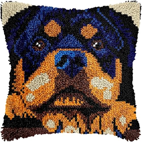 YarnAdventures Tier Hund Knüpfkissen für Kinder Erwachsene,Rottweiler,Kissenbezug Knüpfteppich Zum Selber Knüpfen DIY Kissen Latch Hook Kit,17x17in YarnAdventures Tier Hund Knüpfkissen für Kinder Erwachsene,Rottweiler,Kissenbezug Knüpfteppich Zum Selber Knüpfen DIY Kissen Latch Hook Kit,17x17in von YarnAdventures