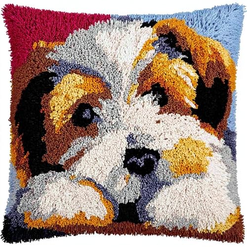 YarnAdventures Tier Hund Knüpfkissen für Kinder Erwachsene,Süßer Welpe,Kissenbezug Knüpfteppich Zum Selber Knüpfen DIY Kissen Latch Hook Kit,17x17in YarnAdventures Tier Hund Knüpfkissen für Kinder Erwachsene,Süßer Welpe,Kissenbezug Knüpfteppich Zum Selber Knüpfen DIY Kissen Latch Hook Kit,17x17in von YarnAdventures