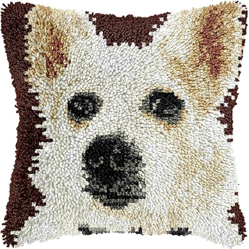 YarnAdventures Tier Hund Latch Hook Kits Pillow for Adults,Süßer Jack Russell Terrier,Pre-Printed Patterns Pillowcase Needlework Crochet Yarns Latch Hooking Cushion for Sofa Decor,17x17in YarnAdventures Tier Hund Latch Hook Kits Pillow for Adults,Süßer Jack Russell Terrier,Pre-Printed Patterns Pillowcase Needlework Crochet Yarns Latch Hooking Cushion for Sofa Decor,17x17in von YarnAdventures