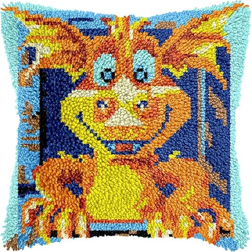 YarnAdventures Tier Knüpf Sets,Knüpfkissen Knüpfen Knüpfteppiche,Niedlicher kleiner Dinosaurier,DIY Kissen Kissenbezug Kreuzstich Latch Hook Kit Handwerk Handarbeiten,17x17in YarnAdventures Tier Knüpf Sets,Knüpfkissen Knüpfen Knüpfteppiche,Niedlicher kleiner Dinosaurier,DIY Kissen Kissenbezug Kreuzstich Latch Hook Kit Handwerk Handarbeiten,17x17in von YarnAdventures