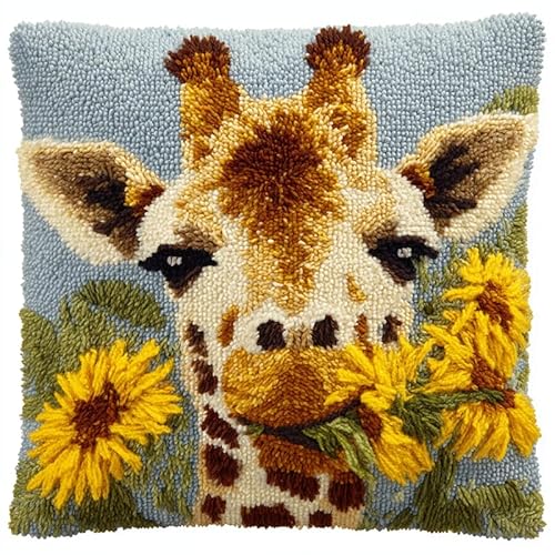 YarnAdventures Tier Knüpf Sets Knüpfkissen,Giraffe und Blumen,DIY Kissen Kissenbezug Kreuzstich Latch Hook Kit Handwerk Handarbeiten Erwachsene Kinder Kunsthandwerk,17x17in YarnAdventures Tier Knüpf Sets Knüpfkissen,Giraffe und Blumen,DIY Kissen Kissenbezug Kreuzstich Latch Hook Kit Handwerk Handarbeiten Erwachsene Kinder Kunsthandwerk,17x17in von YarnAdventures