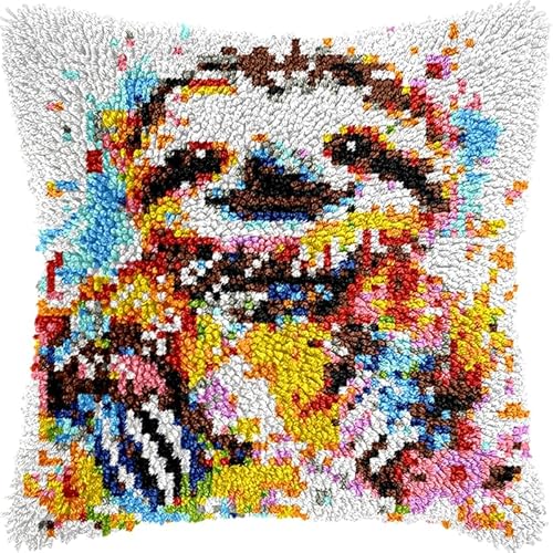 YarnAdventures Tier Knüpfhaken-Set,Kissenbezug,Stickerei,Farbiger Otter,Teppich-Set,Nadelarbeit,Kissenbezug,Sofakissenbezug,Bastelset,43x43cm YarnAdventures Tier Knüpfhaken-Set,Kissenbezug,Stickerei,Farbiger Otter,Teppich-Set,Nadelarbeit,Kissenbezug,Sofakissenbezug,Bastelset,43x43cm von YarnAdventures