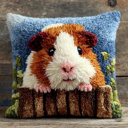 YarnAdventures Tier Knüpfhaken Set Kissen Diy-Knüpfhäkel-Sets,Süßer Hamster,Kissenbezug,Stickerei,Nadelspitzen Für Heimdekoration,Handarbeitsset Für Anfänger 43x43cm YarnAdventures Tier Knüpfhaken Set Kissen Diy-Knüpfhäkel-Sets,Süßer Hamster,Kissenbezug,Stickerei,Nadelspitzen Für Heimdekoration,Handarbeitsset Für Anfänger 43x43cm von YarnAdventures