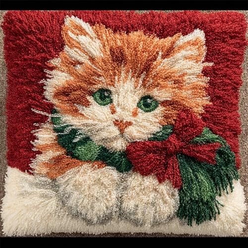 YarnAdventures Tier Knüpfkissen Knüpfhaken Knüpfset,Eine süße Katze,DIY Handarbeit Stickerei Für Kinder Erwachsene Oder Anfänger Latch Hook Kits,Bastelsets,17x17in YarnAdventures Tier Knüpfkissen Knüpfhaken Knüpfset,Eine süße Katze,DIY Handarbeit Stickerei Für Kinder Erwachsene Oder Anfänger Latch Hook Kits,Bastelsets,17x17in von YarnAdventures