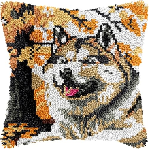 YarnAdventures Tier Knüpfkissen-Set,Akita-Hund unter dem Baum,knüpfkissen Set für Anfänger Erwachsene oder Kinder zum Selber Knüpfen,Knüpfpackung Knüpfset Kissen,17x17in YarnAdventures Tier Knüpfkissen-Set,Akita-Hund unter dem Baum,knüpfkissen Set für Anfänger Erwachsene oder Kinder zum Selber Knüpfen,Knüpfpackung Knüpfset Kissen,17x17in von YarnAdventures