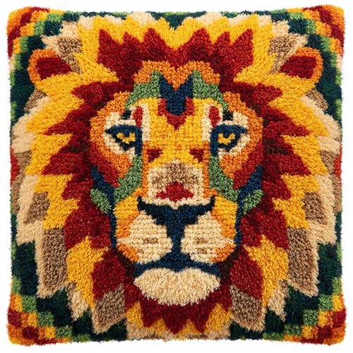 YarnAdventures Tier Knüpfkissen-Set,Bunter Löwe,DIY Kreuzstich-Sofa-Kissenbezug,Passend Für Teenager Und Erwachsene,Knüpfhaken-Kissenbezug-Set,17x17in YarnAdventures Tier Knüpfkissen-Set,Bunter Löwe,DIY Kreuzstich-Sofa-Kissenbezug,Passend Für Teenager Und Erwachsene,Knüpfhaken-Kissenbezug-Set,17x17in von YarnAdventures