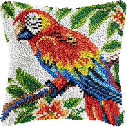 YarnAdventures Tier Knüpfkissen Zum Selber Knüpfen Set,Papagei auf einem Ast,Knüpfpackung für Kinder & Erwachsene Kissenbezug Knüpfkissen DIY Latch Hook Cushion,17x17in YarnAdventures Tier Knüpfkissen Zum Selber Knüpfen Set,Papagei auf einem Ast,Knüpfpackung für Kinder & Erwachsene Kissenbezug Knüpfkissen DIY Latch Hook Cushion,17x17in von YarnAdventures