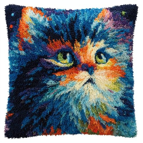 YarnAdventures Tier Latch Hook Kissen Kit,Eine süße Katze,DIY Knüpfhaken-Set,Kissenbezug,Knüpfteppich Knüpfpackung,Sofakissenbezug Handgemachte Geschenke,17x17in YarnAdventures Tier Latch Hook Kissen Kit,Eine süße Katze,DIY Knüpfhaken-Set,Kissenbezug,Knüpfteppich Knüpfpackung,Sofakissenbezug Handgemachte Geschenke,17x17in von YarnAdventures