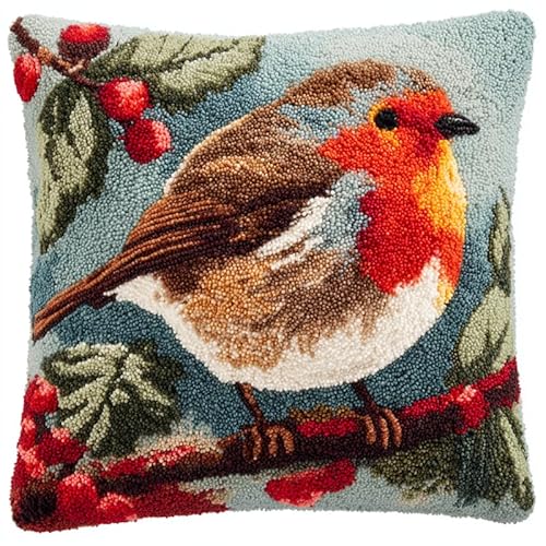 YarnAdventures Tier Vogel DIY Knüpfkissen Zum Selber Knüpfen Set,Weihnachtsrotkehlchen,Latch Hook Kit Handgemachte Geschenke Für Kinder Und Erwachsene,Heimdekoration,43x43cm YarnAdventures Tier Vogel DIY Knüpfkissen Zum Selber Knüpfen Set,Weihnachtsrotkehlchen,Latch Hook Kit Handgemachte Geschenke Für Kinder Und Erwachsene,Heimdekoration,43x43cm von YarnAdventures