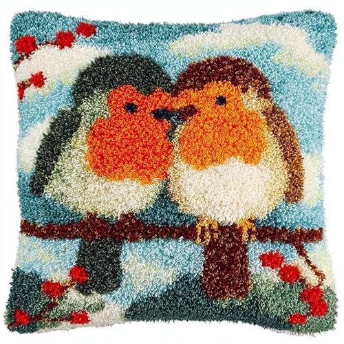 YarnAdventures Tier Vogel Knüpfkissen Zum Selber Knüpfen Set,Weihnachtsrotkehlchen,Knüpfpackung für Kinder & Erwachsene Kissenbezug Knüpfkissen DIY Latch Hook Cushion,17x17in YarnAdventures Tier Vogel Knüpfkissen Zum Selber Knüpfen Set,Weihnachtsrotkehlchen,Knüpfpackung für Kinder & Erwachsene Kissenbezug Knüpfkissen DIY Latch Hook Cushion,17x17in von YarnAdventures