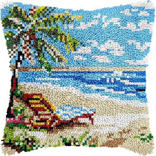 YarnAdventures Tropische Landschaft Latch Hook Kits Pillow for Adults,Liegestühle am Strand,Pre-Printed Patterns Pillowcase Needlework Crochet Yarns Latch Hooking Cushion for Sofa Decor,17x17in YarnAdventures Tropische Landschaft Latch Hook Kits Pillow for Adults,Liegestühle am Strand,Pre-Printed Patterns Pillowcase Needlework Crochet Yarns Latch Hooking Cushion for Sofa Decor,17x17in von YarnAdventures