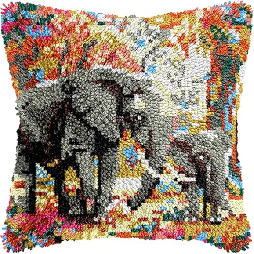 YarnAdventures Waldlandschaft Knüpfkissen Knüpfhaken Knüpfset,Tier Elefant,DIY Handarbeit Stickerei Für Kinder Erwachsene Oder Anfänger Latch Hook Kits,Bastelsets,17x17in YarnAdventures Waldlandschaft Knüpfkissen Knüpfhaken Knüpfset,Tier Elefant,DIY Handarbeit Stickerei Für Kinder Erwachsene Oder Anfänger Latch Hook Kits,Bastelsets,17x17in von YarnAdventures
