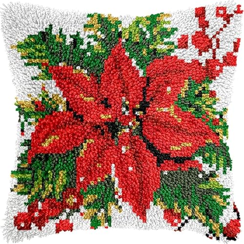 YarnAdventures Weihnachten Knüpfkissen Knüpfhaken Knüpfset,Rote Blumen,DIY Handarbeit Stickerei Für Kinder Erwachsene Oder Anfänger Latch Hook Kits,Bastelsets,17x17in YarnAdventures Weihnachten Knüpfkissen Knüpfhaken Knüpfset,Rote Blumen,DIY Handarbeit Stickerei Für Kinder Erwachsene Oder Anfänger Latch Hook Kits,Bastelsets,17x17in von YarnAdventures