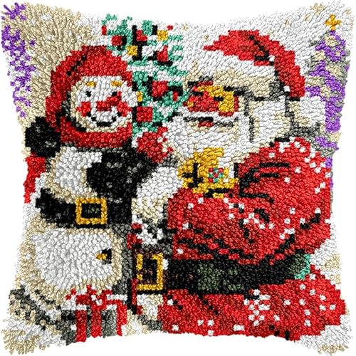YarnAdventures Weihnachten Knüpfkissen Zum Selber Knüpfen Set,Weihnachtsmann und Schneemann,Kissenbezug Knüpfset Kreativ Knüpfset Latch Hook Kit für Kinder und Erwachsene Geschenke,17x17in YarnAdventures Weihnachten Knüpfkissen Zum Selber Knüpfen Set,Weihnachtsmann und Schneemann,Kissenbezug Knüpfset Kreativ Knüpfset Latch Hook Kit für Kinder und Erwachsene Geschenke,17x17in von YarnAdventures