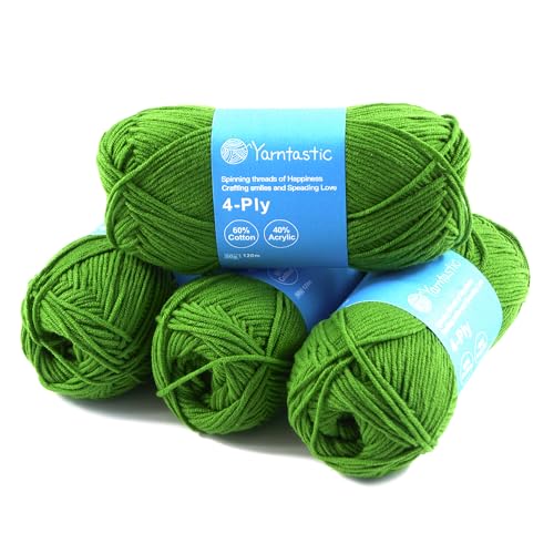 Yarntastic 50 g x 4 Knäuel in einer Packung, 4-lagiges Garn, ca. 2,5 cm, 60 % Baumwolle, 40 % Acryl, 43 Farben zur Auswahl; zum Stricken, Häkeln, Amigurumi, Babydecke, Kleidung und andere Yarntastic 50 g x 4 Knäuel in einer Packung, 4-lagiges Garn, ca. 2,5 cm, 60 % Baumwolle, 40 % Acryl, 43 Farben zur Auswahl; zum Stricken, Häkeln, Amigurumi, Babydecke, Kleidung und andere von Yarntastic