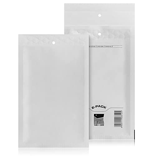 B2 100 St. Luftpolstertaschen Versandtaschen E-PACK B/2 Weiß 140×225 Luftpolsterumschlag von Yaro