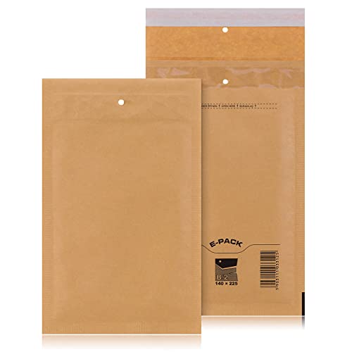 B2 2000 St. Luftpolstertaschen Versandtaschen E-PACK B/2 Braun 140×225 Luftpolsterumschlag von Yaro