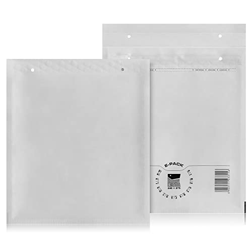 E5 50 St. Luftpolstertaschen Versandtaschen E-PACK E/5 Weiß 240×275 Luftpolsterumschlag von Yaro