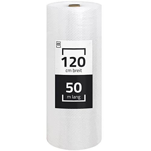 Luftpolsterfolie 120 cm x 50m 1 Rolle Noppenfolie Polsterfolie Blasenfolie Knallfolie - Stärke 50my - Verpackungsfolie von Yaro