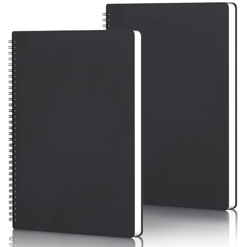 Yarotm Notizbuch A4 Blanko - 2 Stück 100gsm Papier Collegeblock Spiralbindung Skizzenbuch - 21x29.2cm Spiralblock Hardcover Schwarz Schreiben Tagebuch - 120 Seiten Notizblock Ringbuch A4 Yarotm Notizbuch A4 Blanko - 2 Stück 100gsm Papier Collegeblock Spiralbindung Skizzenbuch - 21x29.2cm Spiralblock Hardcover Schwarz Schreiben Tagebuch - 120 Seiten Notizblock Ringbuch A4 von Yarotm