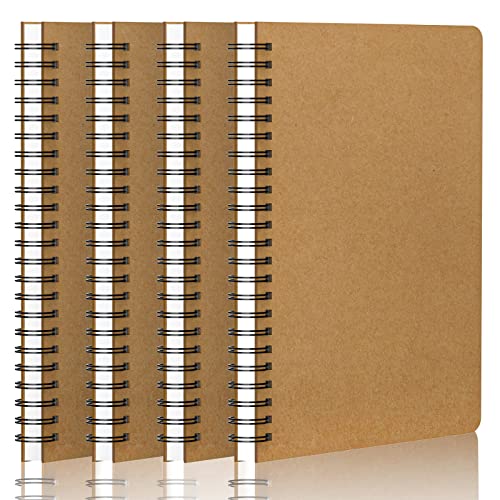 Yarotm A5 Notizbuch Kariert Spiral - 4er Pack Ringbuch a5 Kariertes - Notizblock Spiralbindung a5 Notebook - Notizheft Journal - Papier 100GSM Spiralblock a5 von Yarotm