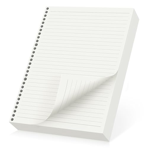 Yarotm Nachfüllpapier A4 Liniert - 90 Blatt/180 Seiten Loseblatt Papier für Ringbuch - 100GSM Nachfüllbare A4 Liniert 9mm - 30 Locher Refill Paper Nachfülleinlagen für Schreibblock von Yarotm