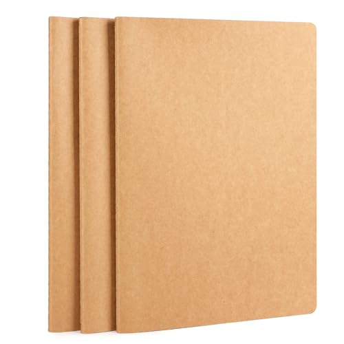 Yarotm Notizbuch A4 Dotted - 3 Stück Kraft Notizbücher - 21x29.2cm Notizblock A4-100g/m² Papier Gepunktet 5mm Notizheft - 80 Seiten/40 Blatt Journal Notebook A4 Travel Tagebuch Memo von Yarotm