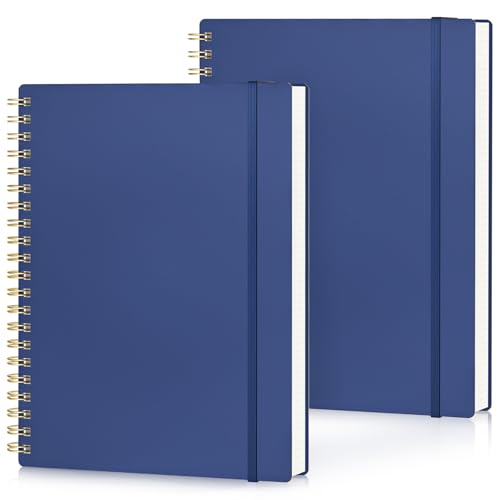 Yarotm Notizbuch A4 Kariert - 2 Stück Notizbücher Spiralbindung - 21.2x28cm Spiralbuch Notizblock A4-100GSM Papier Kariert 5mm Tagebuch - 55 Blatt/110 Seiten Notizheft A4 Dunkelblau Yarotm Notizbuch A4 Kariert - 2 Stück Notizbücher Spiralbindung - 21.2x28cm Spiralbuch Notizblock A4-100GSM Papier Kariert 5mm Tagebuch - 55 Blatt/110 Seiten Notizheft A4 Dunkelblau von Yarotm