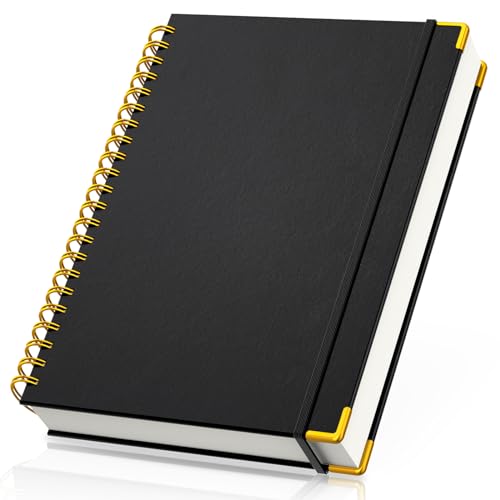 Yarotm Notizbuch A4 Liniert - A4 Notebook Spiralbindung 21x29.5cm - 110GSM Liniert Tagebuch Spiralblock Hardcover - 300 Seiten Notizblock Collegeblock A4 Notizheft für Reisetagebuch, Schwarz Yarotm Notizbuch A4 Liniert - A4 Notebook Spiralbindung 21x29.5cm - 110GSM Liniert Tagebuch Spiralblock Hardcover - 300 Seiten Notizblock Collegeblock A4 Notizheft für Reisetagebuch, Schwarz von Yarotm