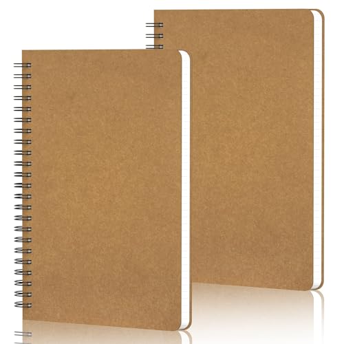 Yarotm Notizbuch A5-2 Stück Spiral Notizbuch Liniert Papier - 100g / m² 60 Blatt Notizblock Ringuch Spiralblock Notizbücher A5 - Kraft Skizzenblock Journal Tagebuch für Memos Yarotm Notizbuch A5-2 Stück Spiral Notizbuch Liniert Papier - 100g / m² 60 Blatt Notizblock Ringuch Spiralblock Notizbücher A5 - Kraft Skizzenblock Journal Tagebuch für Memos von Yarotm