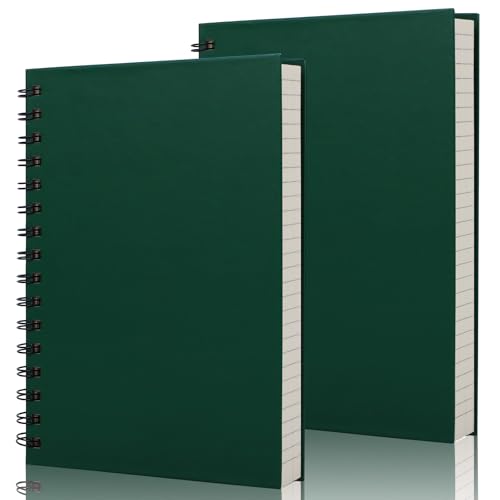 Yarotm Notizbuch A5 Abreißbar- 2 Stück Spiralblock A5 Notizheft 14x21cm - 100GSM Papier Liniert Notizblock - 160 Seiten A5 Notebook Hardcover - Spiralbuch Reisetagebuch, Dunkelgrün Yarotm Notizbuch A5 Abreißbar- 2 Stück Spiralblock A5 Notizheft 14x21cm - 100GSM Papier Liniert Notizblock - 160 Seiten A5 Notebook Hardcover - Spiralbuch Reisetagebuch, Dunkelgrün von Yarotm