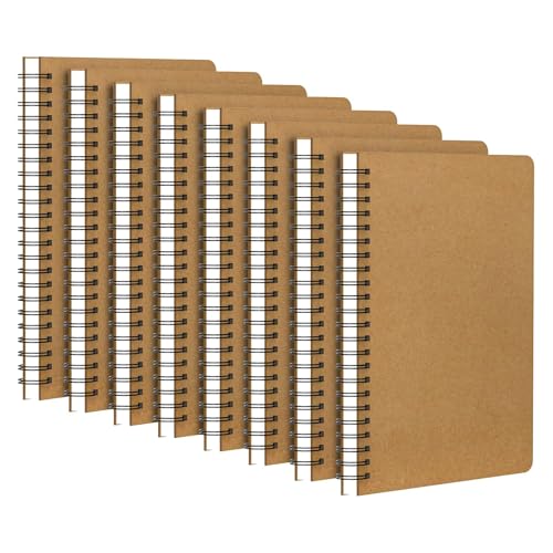 Yarotm Notizbuch A5 Blanko - 8 Stück Spiralblock Notebooks - 100g/m² Notizblock A5 Leer Papier - Kraft Notizbücher A5 Spiralbindung 14x21cm - 120 Seiten/ 60 Blatt Blanko Reisetagebuch Yarotm Notizbuch A5 Blanko - 8 Stück Spiralblock Notebooks - 100g/m² Notizblock A5 Leer Papier - Kraft Notizbücher A5 Spiralbindung 14x21cm - 120 Seiten/ 60 Blatt Blanko Reisetagebuch von Yarotm