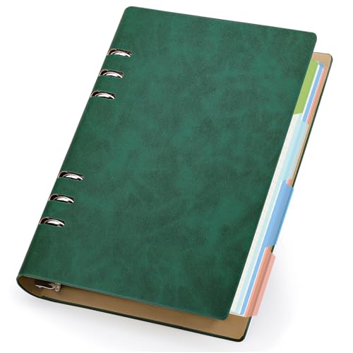 Yarotm Notizbuch A5 Kariert - 1 Pack Notebook Leder PU - 14x21cm Ringbuch A5 Nachfüllbar - 100GSM Papier Notizblock Kariert 5mm - 300 Seiten Grün Ring Binder Notizbuch Collegeblock Yarotm Notizbuch A5 Kariert - 1 Pack Notebook Leder PU - 14x21cm Ringbuch A5 Nachfüllbar - 100GSM Papier Notizblock Kariert 5mm - 300 Seiten Grün Ring Binder Notizbuch Collegeblock von Yarotm