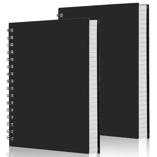 Yarotm Notizbuch A5 Liniert Abreißbar - 2 Stück A5 Notizblock Hardcover 14x21cm- 100GSM Papier Notebooks Hardcover - 160 Seiten Spiralblock A5 Liniert Reisetagebuch zum Schreiben, Schwarz Yarotm Notizbuch A5 Liniert Abreißbar - 2 Stück A5 Notizblock Hardcover 14x21cm- 100GSM Papier Notebooks Hardcover - 160 Seiten Spiralblock A5 Liniert Reisetagebuch zum Schreiben, Schwarz von Yarotm