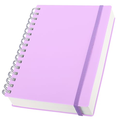 Yarotm Notizbuch A5 Liniert - Hellviolett Notebook Spiralbindung - 14x21cm Notizheft A5 Spiralblock - 100GSM Notizbuch Liniert 14x21cm - 150 Blatt/300 Seiten Notizblock A5 Reisetagebuch von Yarotm