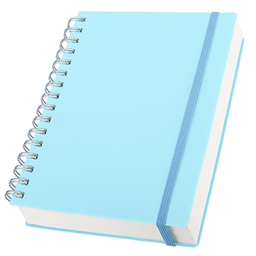 Yarotm Notizbuch A5 Liniert - Notebook Spiralbindung 14x21cm - 100GSM Notizbuch Liniert 14x21cm - Notizheft A5 Spiralblock 150 Blatt/300 Seiten - Hellblau Notizblock A5 Tagebuch von Yarotm