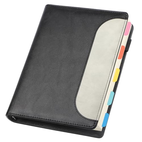Yarotm Notizbuch A5 Liniert - Ringordner A5 Notebook Schwarz - 240 Seiten/120 Blatt Loseblatt Notizbuch Leder PU - 100GSM 14x21cm Liniert Papier Tagebuch - Ringbuch A5 Nachfüllbar Notizheft Yarotm Notizbuch A5 Liniert - Ringordner A5 Notebook Schwarz - 240 Seiten/120 Blatt Loseblatt Notizbuch Leder PU - 100GSM 14x21cm Liniert Papier Tagebuch - Ringbuch A5 Nachfüllbar Notizheft von Yarotm