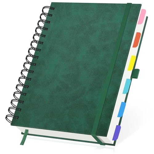 Yarotm Notizbuch A5 Spiralbindung - 1 Stück Notizblock Liniert 7mm 240 Seiten - Schreibblock A5 Hardcover PU Leder Dunkelgrün - 100GSM Liniert Papier Spiralblock Yarotm Notizbuch A5 Spiralbindung - 1 Stück Notizblock Liniert 7mm 240 Seiten - Schreibblock A5 Hardcover PU Leder Dunkelgrün - 100GSM Liniert Papier Spiralblock von Yarotm