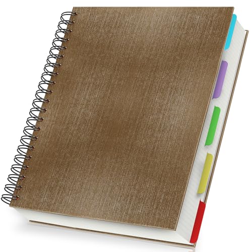 Yarotm Notizbuch Kariert A4-28.5x21cm Spiralblock Squared Notebook 1 Stück - 240 Seiten Notizheft A4 Braun Hardcover - 100GSM Papier Tagebuch - Notizblock Diaries Tagebuch von Yarotm