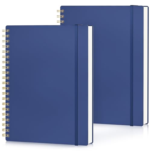 Yarotm Notizbuch Liniert A4-2 Pack Notizbücher Spiralblock - 100g/m² Notizbuch A4 Liniert - 21.2x28cm Notebook Spiralbuch - 110 Seiten/50 Blatt Notizblock A4 - Dunkelblau Collegeblock Yarotm Notizbuch Liniert A4-2 Pack Notizbücher Spiralblock - 100g/m² Notizbuch A4 Liniert - 21.2x28cm Notebook Spiralbuch - 110 Seiten/50 Blatt Notizblock A4 - Dunkelblau Collegeblock von Yarotm