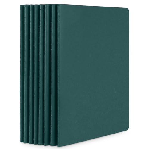 Yarotm Notizheft A5 Kariert - 8 Stück Notebook Dunkelgrün Soft Cover - 60 Seiten Notizblock A5 21x14cm - 100GSM Papier Grid Kariert 5mm Notizbuch Tagebuch Reisen - A5 Notiz Block Heft von Yarotm